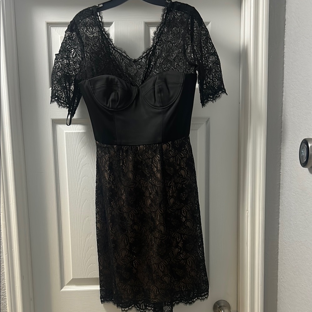 Elegant BCBG Black Lace Dress